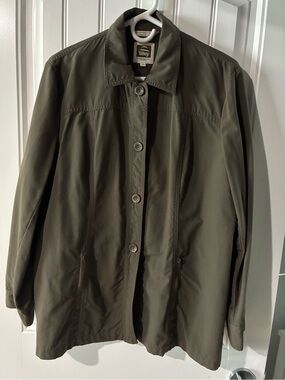 Tilley Olive Green Women's Button-Front Coat
